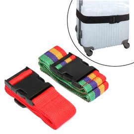 com-four® 2 x Suitcase Straps with Robust Clasp – Length-adjustable Suitcase Strap – Luggage Strap [Selection Varies] (Pack of 02 – Colour Varies)