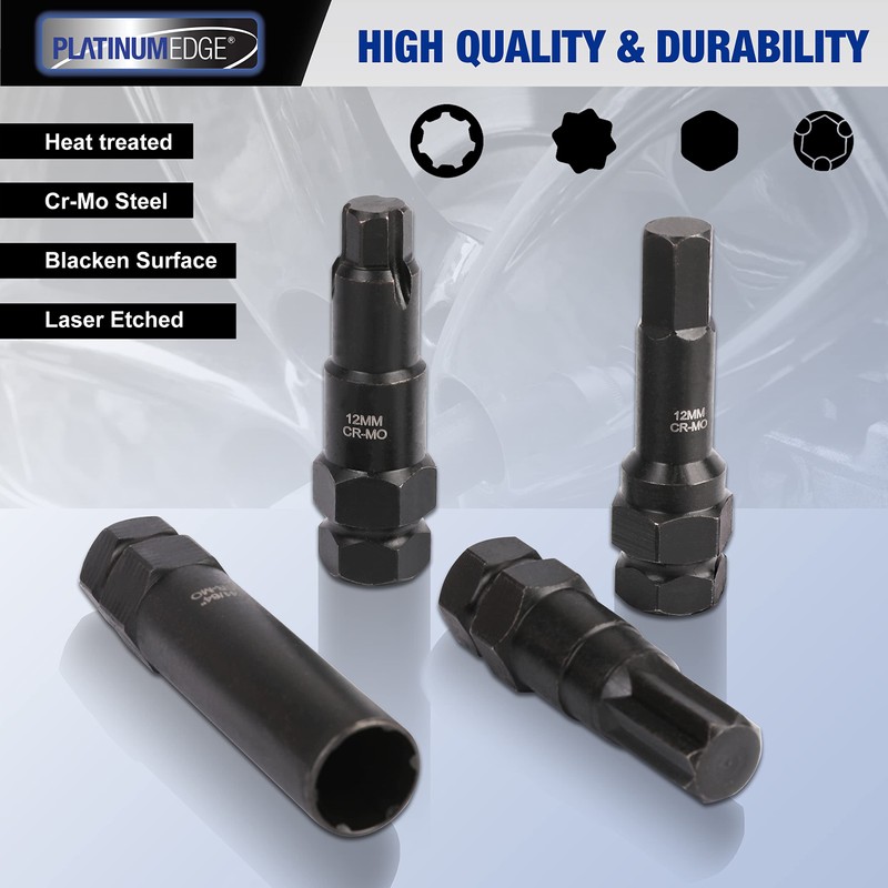 PlatinumEdge Lug Nut Key Set, 16 Pieces SAE & Metric