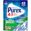 Purex 4-in-1 Laundry Detergent Pacs, Mountain Breeze, 66 Count, Brightening