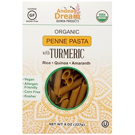 Andean Dream Quinoa Penne Turmeric Pasta, Gluten Free, Vegan, 8 Ounce (Pack of 8)