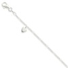 Solid 925 Sterling Silver 10inch Polished Dangling Love Hearts on