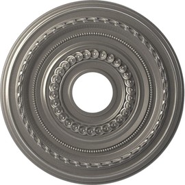 Ekena Millwork 16"OD x 3 1/2"ID x 1"P Cole Thermoformed PVC Ceiling Medallion (Fits Canopies up to 4 1/2"), Aged Dark Steel