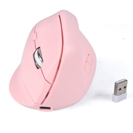 KUYHRF Bluetooth Wireless Vertical Mouse - Ergonomic Design, Rechargeable with Type-C, Silent Operation for Office and Home Use, Ideal for Professionals & Students (Pink)