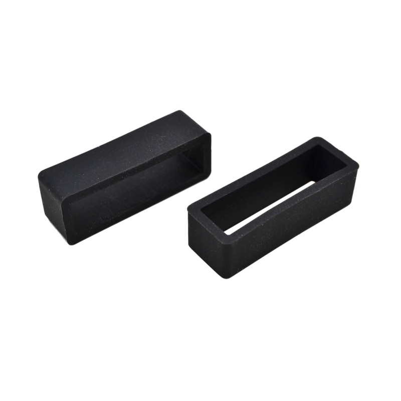 Vintage Time Watches 2 x Black Rubber PVC Watch Strap