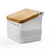 RSVP International White Stoneware Kitchen Collection, Stoneware Garlic Keeper, 4.5x4x4.5"