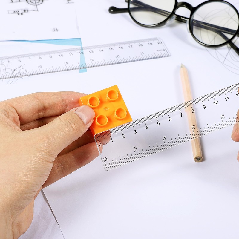 BOHUIZ 3 Pack Plastic Ruler Straight Ruler with Centimeters and