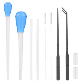 2 Sets Long Pipette for Fish Tank Coral Food Feeder Long Syringe Aquarium Coral Feeding Tube, with Extension Tube, Tweezers, for Reef Roids Aquatic Plant Snake Lizard Axolotls, Fish Tank Accessories