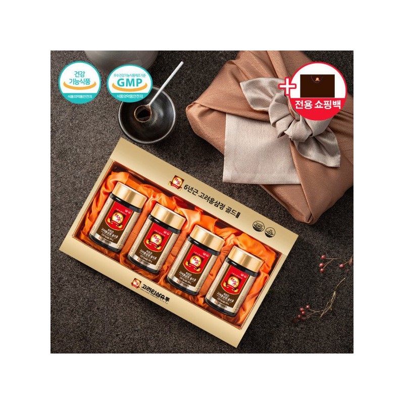 Korean Ginseng Distribution 6년근 고려홍삼정 골드 4P (250g x 4병)