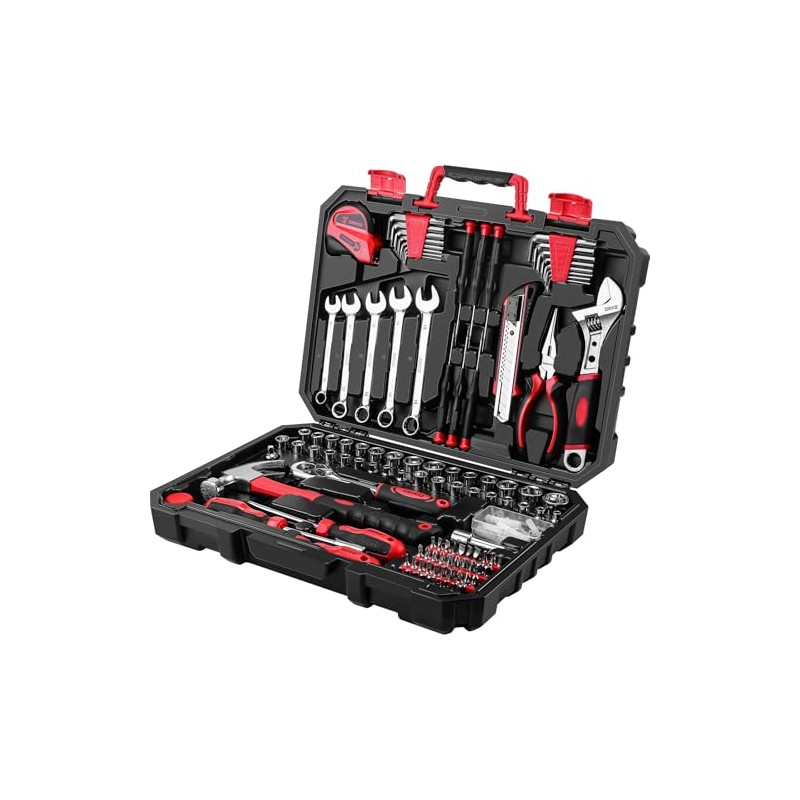 DEKOPRO Tool Set:158 Piece Home Tool Kit, Household Basic Repair
