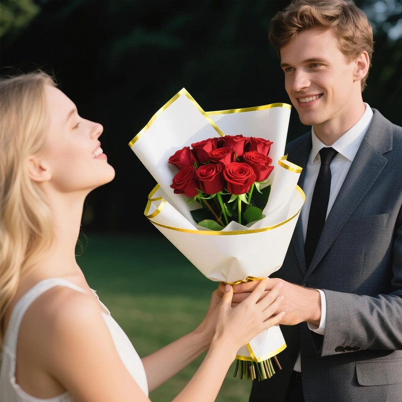 DMIMIA 20 Sheets Flower Wrapping Paper, Waterproof Floral Bouquet Wrapping