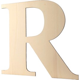 YRONTY 12Inch/30cm Wooden Letters R, Blank Unfinished Wood Letter Wooden Sign Board for Painting, Craft and Home Wall Decoration