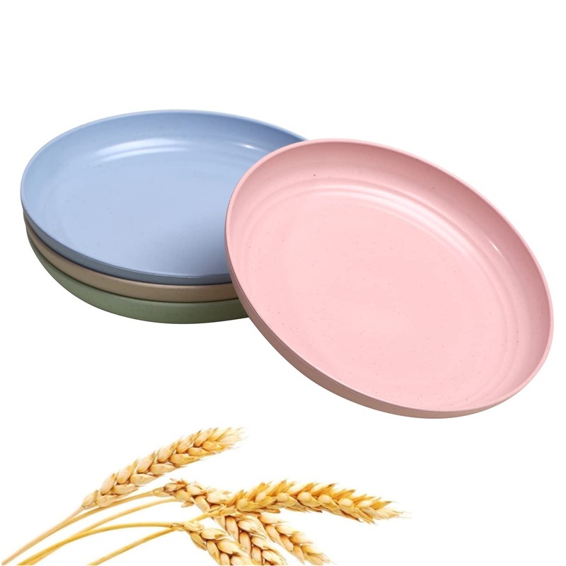 CAMBUY Wheat Straw Plates Lightweight Unbreakable Dinner Dishes Plates Set