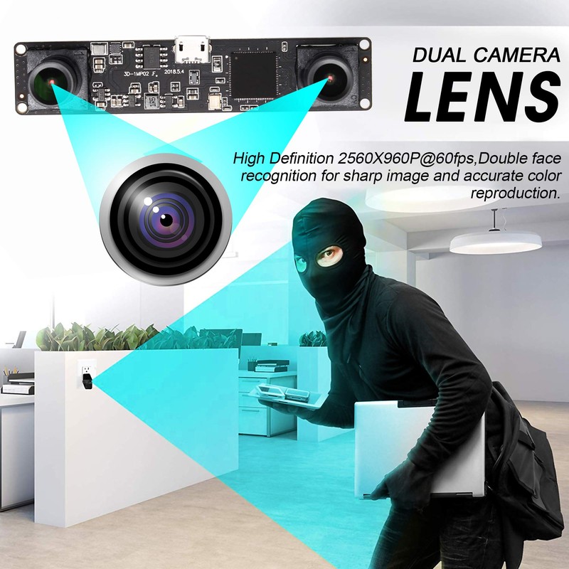 G Double Lens USB Camera Module 960p 60fps 3D Stereo