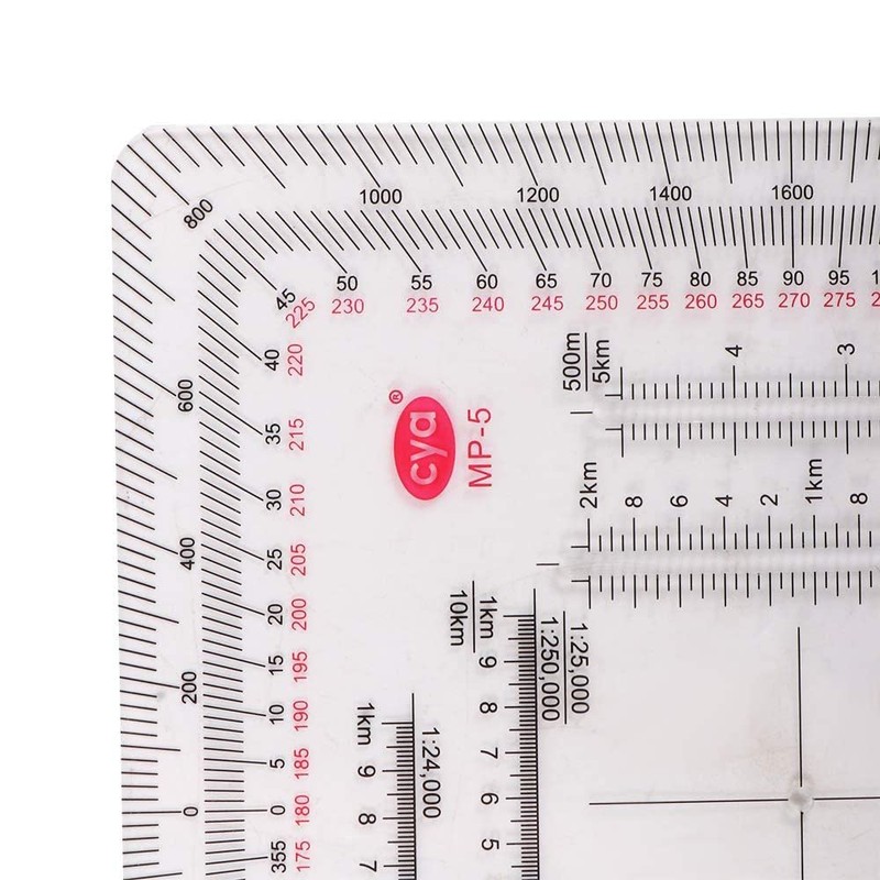 Vctitil Coordinate Scale Map Reading and Protractor,Acrylic Square Measuring Ruler