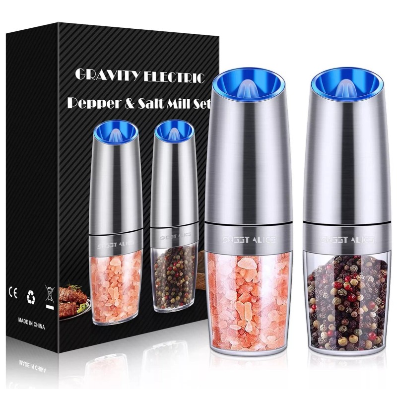 Sweet Alice Gravity Electric Pepper and Salt Grinder Set, Salt
