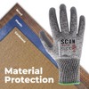 Scan Cut Resistant Level D Gloves, PU Palm, Conforms to