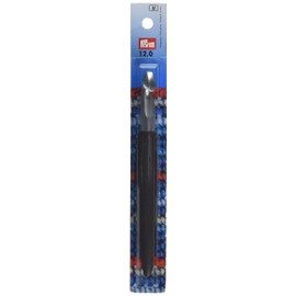 Prym 195364 Woll-Häkelnadel Soft-Griff, Aluminium, 17 cm, 12,00 mm, silberfarbig, 12 mm