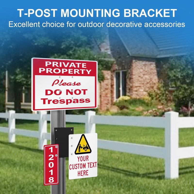 6 pcs T-Post Mounting Bracket, Stainless Steel T Post Target