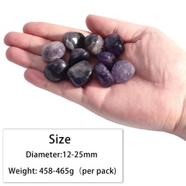 mookaitedecor 1lb Irregular Natural Amethyst Stone, Mineral Polishing Stones for Home Office and Garden Decoration, DIY Jewellery Making, Crystal Reiki and Healing (460g)