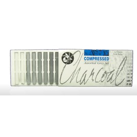 Jakar 7623 Assorted Greys Compressed Charcoal Stick (Pack of 12)