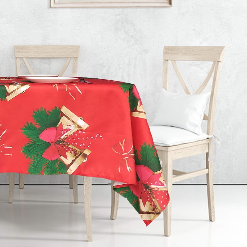 Christmas Table Cloth Rectangular Wipe Clean Tablecloths Rectangular Water Resistant