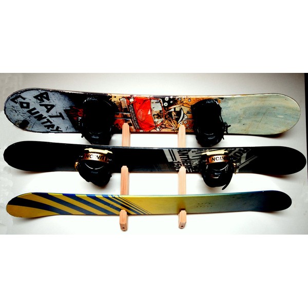 Snowboard Wall Rack Mount - Holds 3 Boards