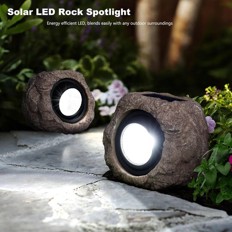HQIAN SAT 4 Pack Solar Garden Lights Outdoor Super Bright