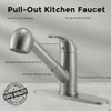 Comllen Commercial Pull Out Kitchen Faucet Brushed Nickel, Stainless Steel