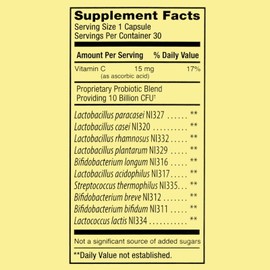 Spring Valley Extra-Strength Probiotic Vegetable Capsules, 30 Count