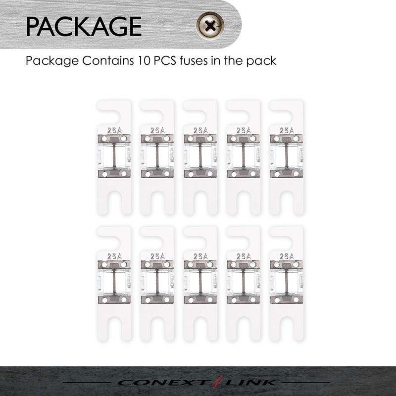 Conext Link AFS25-10 Nickel 25 Amp AFS Fuse 10 Pack