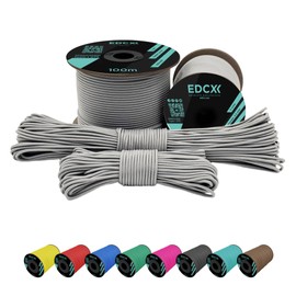 EdcX 2 mm Nylon Paracord 275 (15, 30, 50 and 100 m)– 100% Nylon rope, 3-Strand cord, Nylon cord 2 mm in Many Colours (White, 50 m)