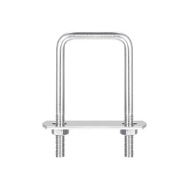 sourcing map Pack of 2 U Bolts U Bracket M6 x 37 mm x 70 mm U Screws Square U-Bolt 304 Stainless Steel with Nut Frame Plate Bracket Clamp for Roof Box Fence Car Attachment Towing