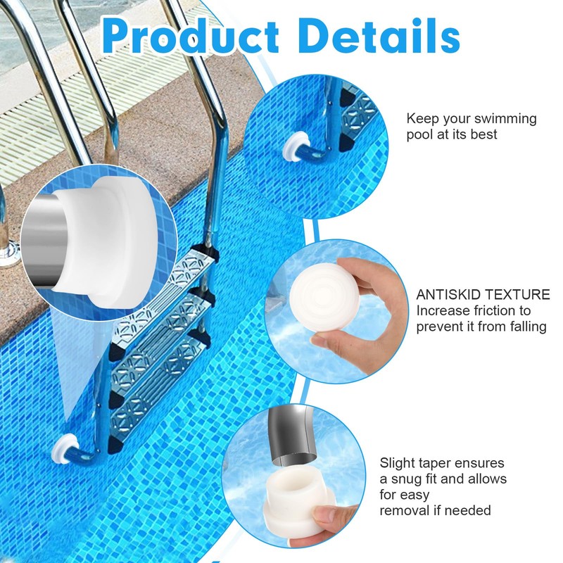 Pool Ladder Bumpers for Inground Pools - 2 Pack Rubber