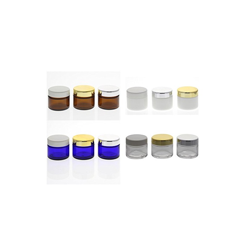 Kosmetex 3 Matte Glass Jars 100 ml with Silver Lid