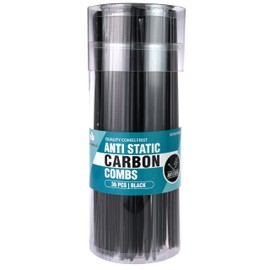 Dream World Anti Static Bontique Handle Carbon Combs Black 36 Pcs Jar
