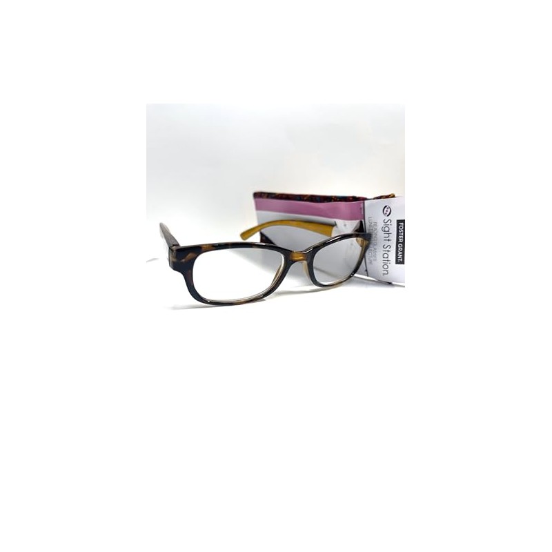 Foster Grant Sight Station Heather Gold Tortoise reading glasses +3.25,