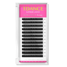 TDANCE Lash Extension Matte Black Eyelash Extension C CC D DD J B L Curl Volume & Classic Lash Extensions 0.03-0.18mm Thickness Professional Salon Use(0.05-L,8-15 mm)