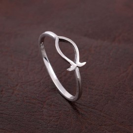Christian Fish Ichthus Ring Promise Band Holo fish Ring (8)