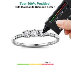 LAVALE Round Cut Moissanite Wedding Band for Women, Brilliant D Color VVS1 Clarity Classic Lab Created Diamond Wedding Ring 18K White Yellow Rose Gold Vermeil 4 Claw Knife Edge Moissanite Rings