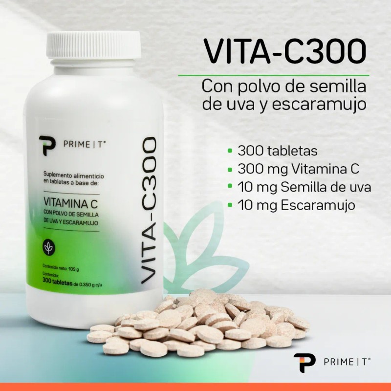 Vitamina C Primtet Vita-c300 Tabletas Con 300 Mg