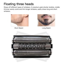 Latest Ver. 52B Shaver Cassette Head Foil for Bra-un Series 5 5020 5020s 5030 5030s 5040 5040s 5050 5050cc 5070 5090 Shaver(Black)