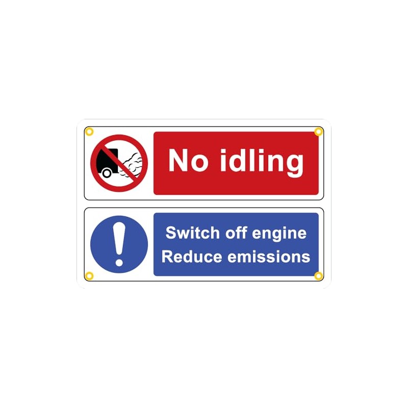 No idling, Switch off engine, Reduce emissions - Pack of