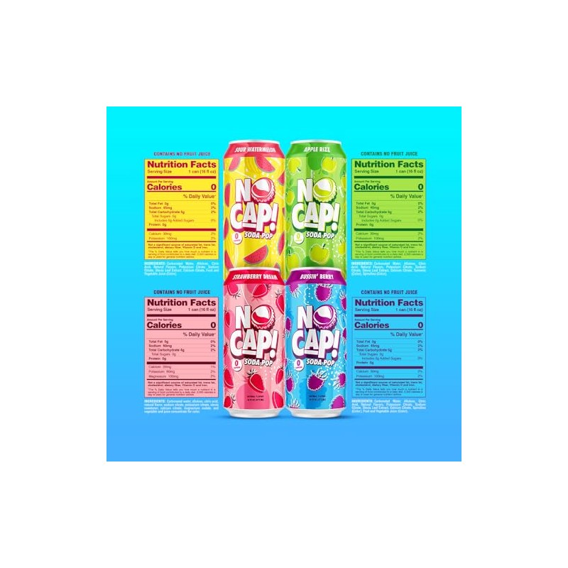 NO CAP! Next Gen Soda Pop with Electrolytes for Hydration,