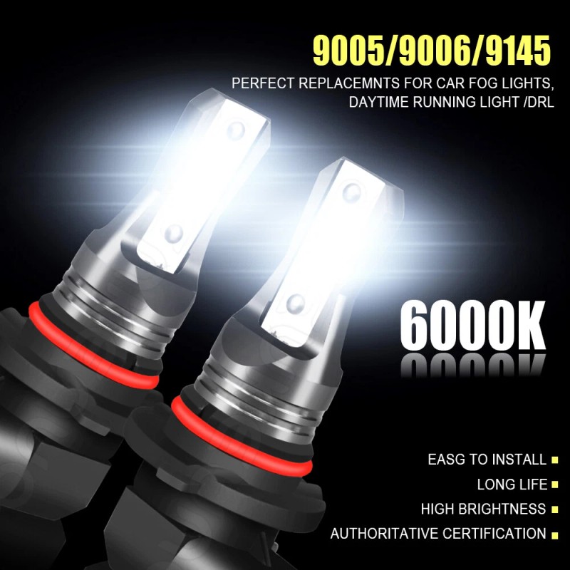 SHENKENUO Pair CSP LED Fog Light Kit 9045 6500K Bright