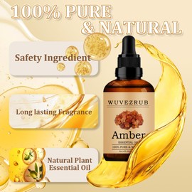 Wuvezrub Wuvezrub Amber Essential Oil 120ML - 100% Pure and Natural Oils for Aromatherapy Diffuser - 4 Fl Oz/Amber