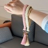Moydolo Macrame Boho Handmade Cute Bracelet Holder Keychain Wristlet Key