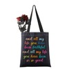 PWHAOO Christian Bible Verse Tote Bag And All My Life