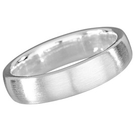 Vinani RCL Unisex Partner Ring Classic Plain Matt Narrow Sterling Silver 925, Sterling Silver