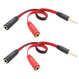 zdyCGTime 3.5mm Audio Y Splitter Cable,4-Pole 3.5mm AUX Male to 2x3.5mm Female Headset Mic & Stereo Y Splitter Cable for Headset Splitter Adapter, for Smartphone, Tablets, MP3, MP4.(20CM)