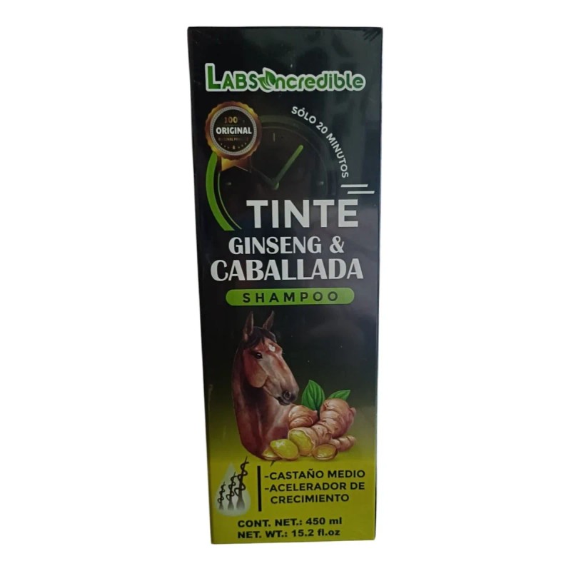 Shampoo Tinte Ginseng Caballada Acelerador Color Castaño